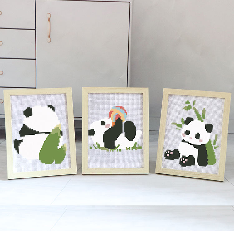 DIY Cute Panda Cross Stitch Frame