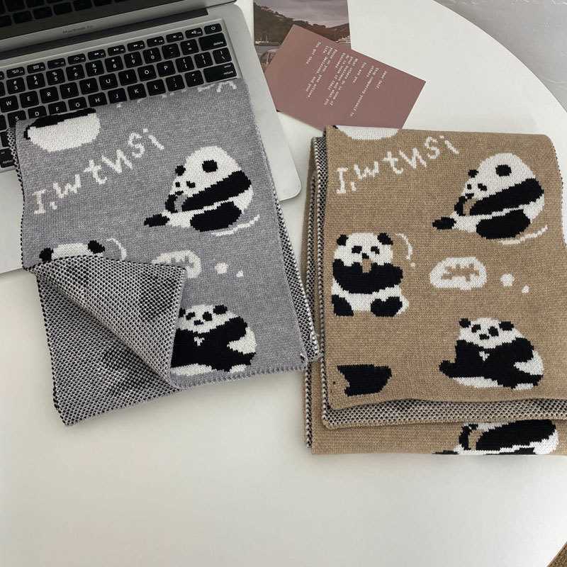 Cute Cartoon Panda Scarf - Warm Autumn/Winter Neck Warmer for Students and Couples