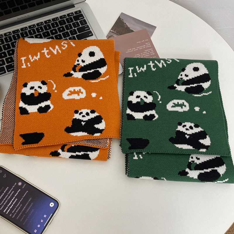 Cute Cartoon Panda Scarf - Warm Autumn/Winter Neck Warmer for Students and Couples