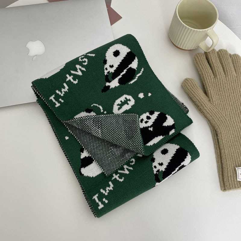 Cute Cartoon Panda Scarf - Warm Autumn/Winter Neck Warmer for Students and Couples