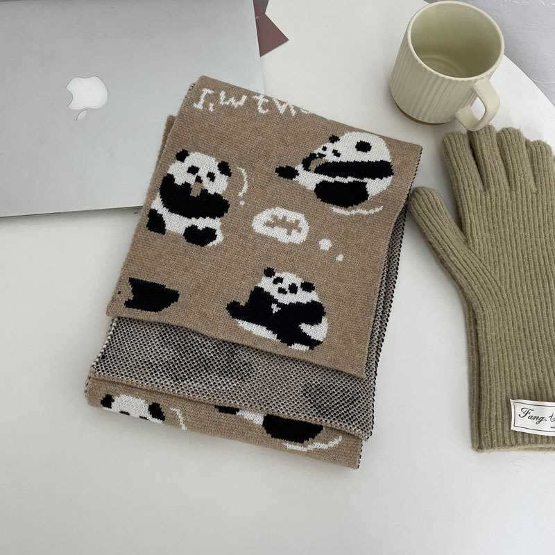 Cute Cartoon Panda Scarf - Warm Autumn/Winter Neck Warmer for Students and Couples