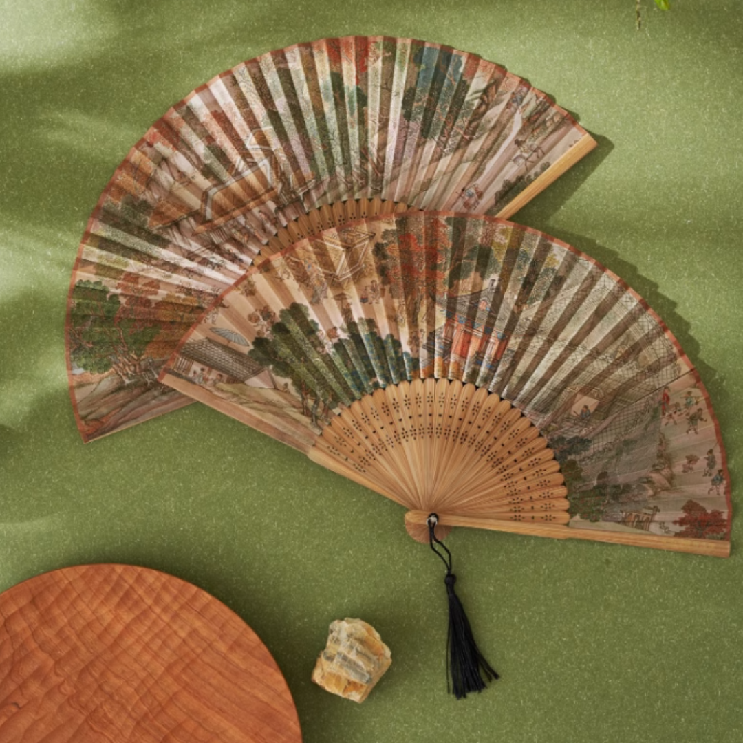 Fan with Painting Print