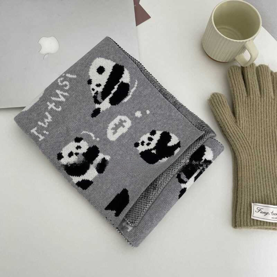 Cute Cartoon Panda Scarf - Warm Autumn/Winter Neck Warmer for Students and Couples