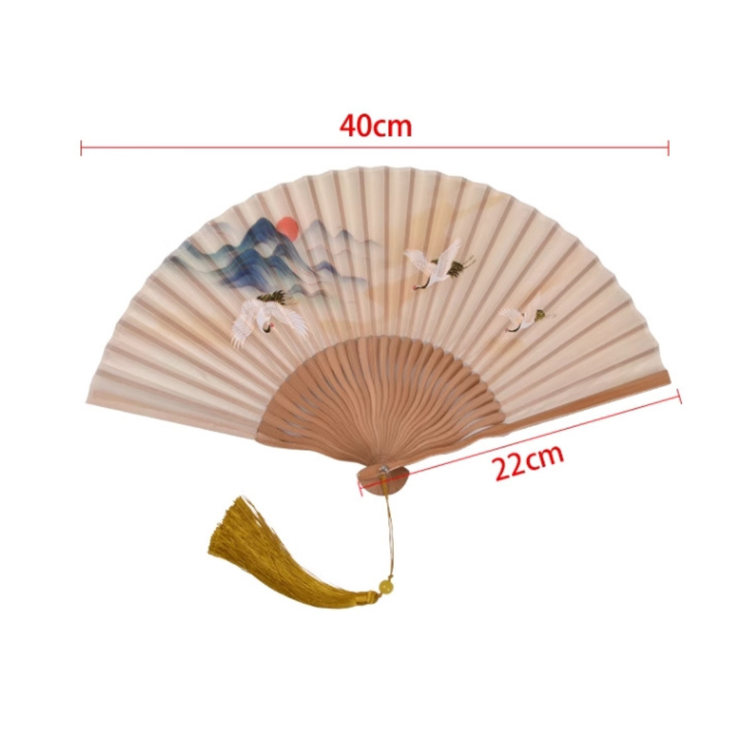 Vintage Crane folding fan