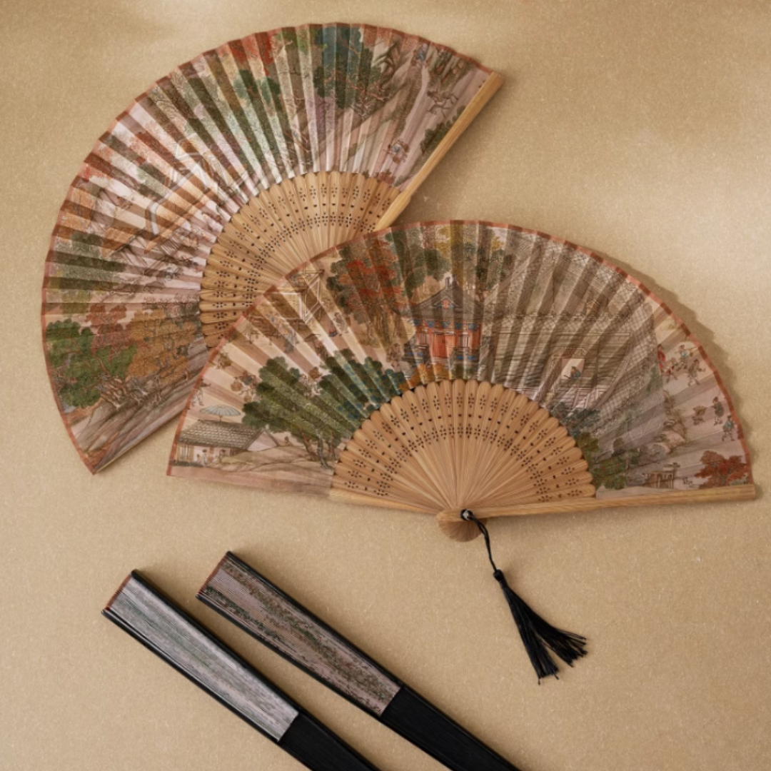 Fan with Painting Print