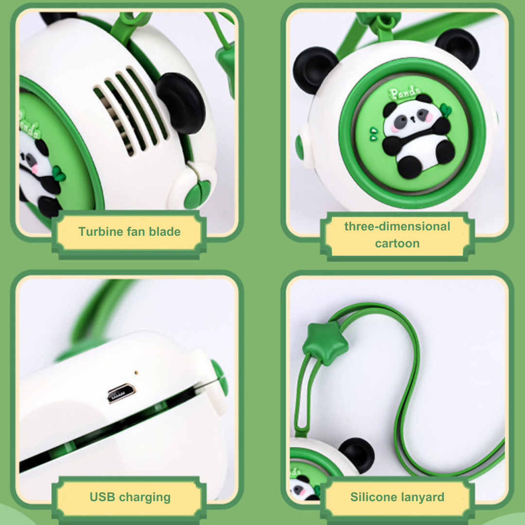 Panda Style Neck Hanging Powered Fan