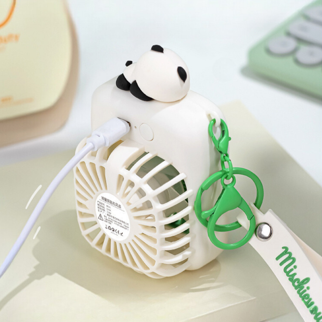 Panda Keychain Powered Fan