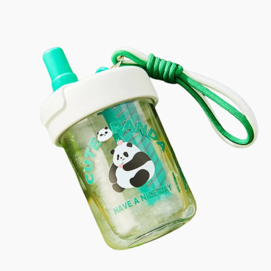 Panda Water Bottle with Straw