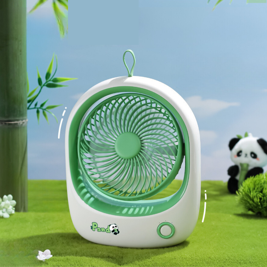 Panda Style Small Desk Powered Fan