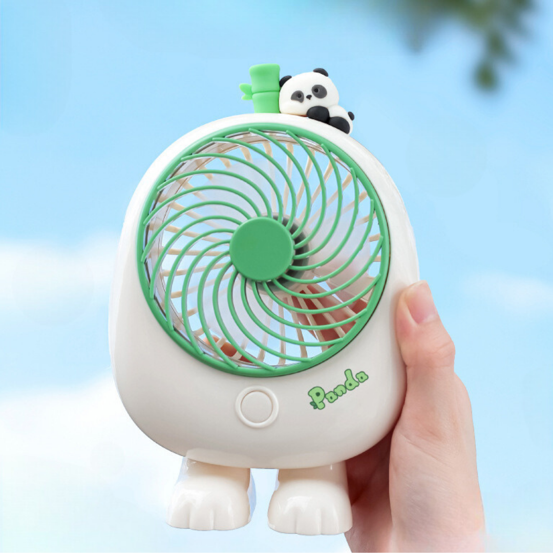 Panda Style Small Desk Powered Fan