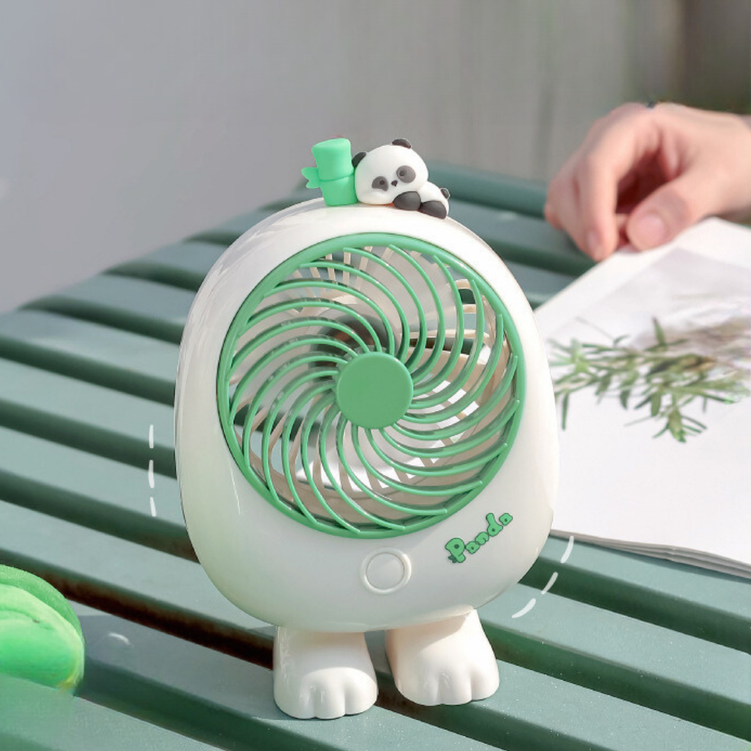 Panda Style Small Desk Powered Fan