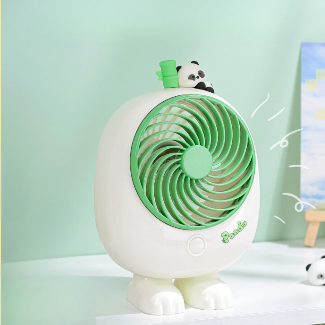 Panda Style Small Desk Powered Fan