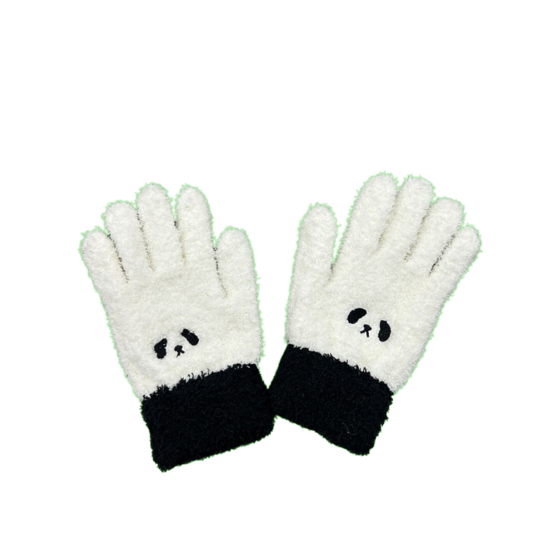 Cute Panda Plush Winter Gloves- Warm and Cozy Writing & Cycling Accessories