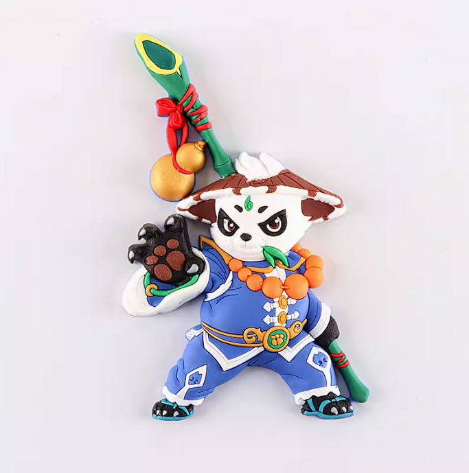 Panda with Bamboo style refrigerator magnet